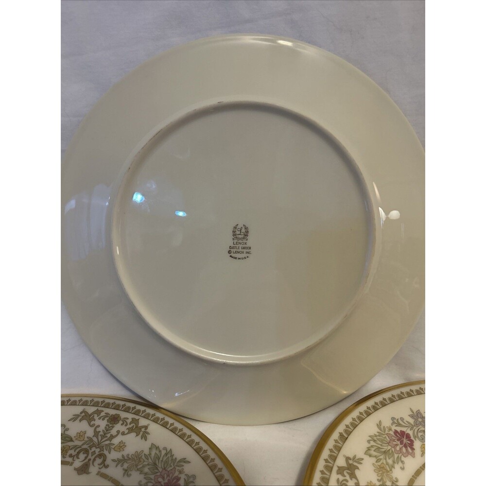 Vintage Lenox China Castle Garden Dinner Plate Lot Of 3 Plates - Picture 8 of 12